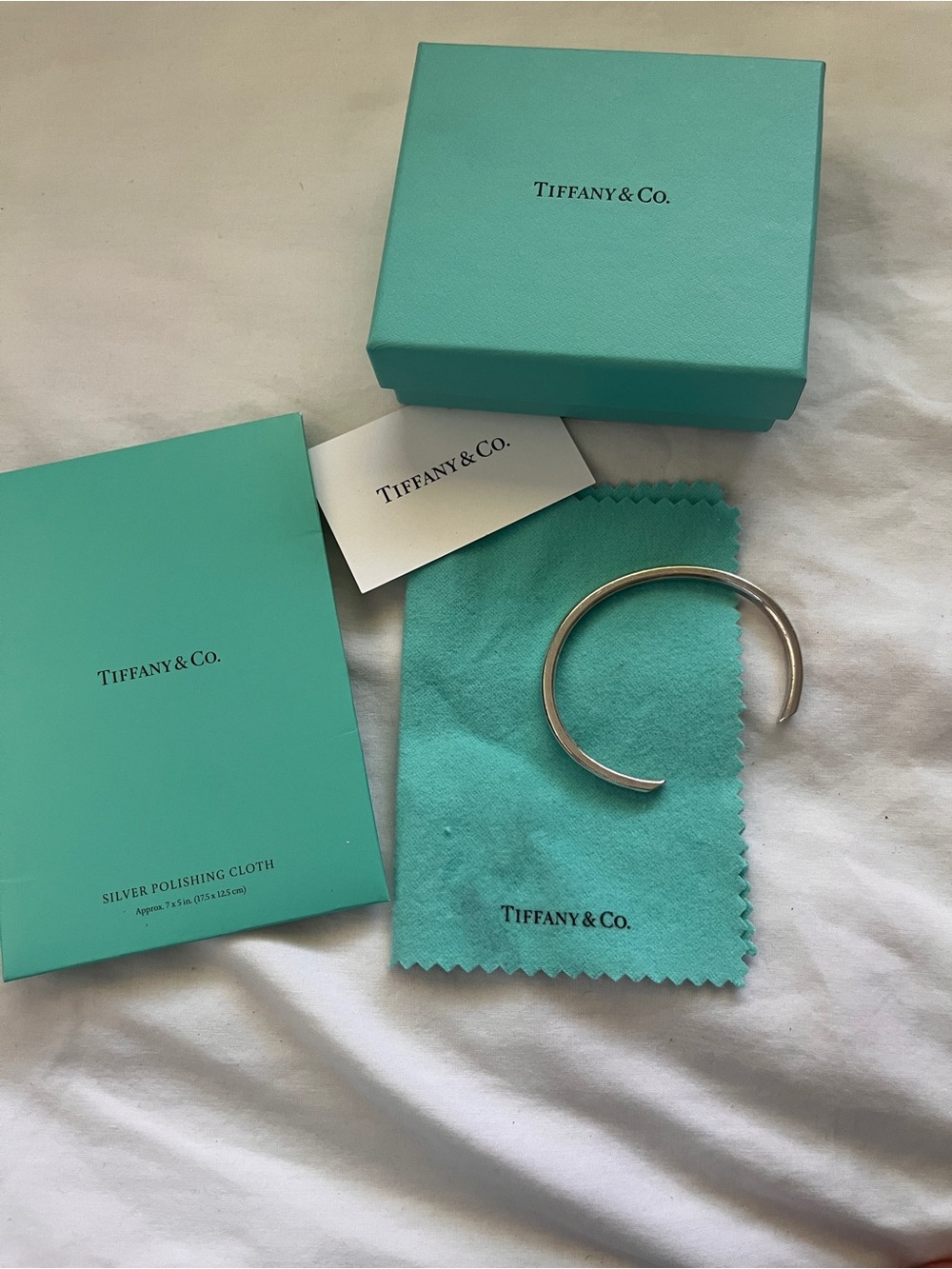 Tiffany & Co. Sterling Silver Cuff with Signature Blue Accessories
